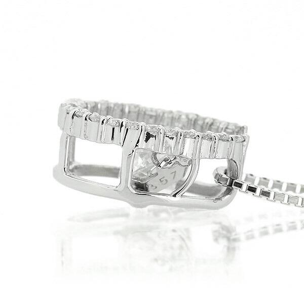 ダンシングストーン ダイヤモンド ネックレス 0.6ct プラチナ Pt900 揺れる ネックレス ダンシングダイヤ 馬蹄 ホースシュー クロスフォー 正規品 鑑別書付の画像