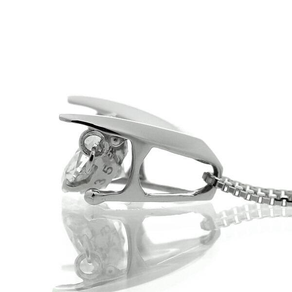 ダンシングストーン ダイヤモンド ネックレス 0.5ct Pt900 Hカラー SI2 エクセレントカット 揺れる ネックレス V字 逆V字型 クロスフォー 正規品 鑑定書付の画像