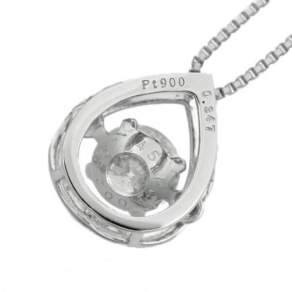 ダンシングストーン ダイヤモンド ネックレス 0.3ct Pt900 Hカラー SI2 エクセレントカット 揺れる ネックレス しずく しずく型 クロスフォー 正規品 鑑定書付の画像