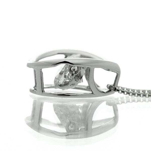 ダンシングストーン ダイヤモンド ネックレス 0.5ct Pt900 Hカラー SI2 エクセレントカット 揺れる ネックレス しずく しずく型 クロスフォー 正規品 鑑定書付の画像
