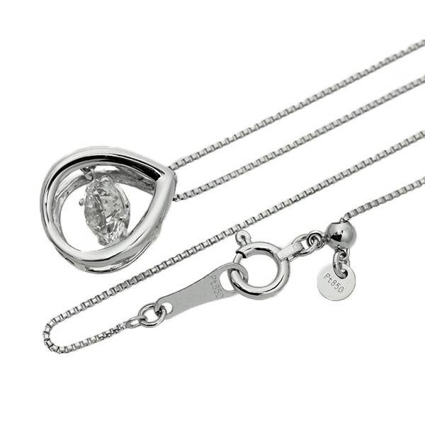 ダンシングストーン ダイヤモンド ネックレス 0.5ct Pt900 Hカラー SI2 エクセレントカット 揺れる ネックレス しずく しずく型 クロスフォー 正規品 鑑定書付の画像