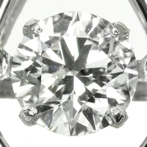 ダンシングストーン ダイヤモンド ネックレス 0.3ct Pt900 Hカラー SI2 エクセレントカット 揺れる ネックレス 馬蹄 クロスフォー 正規品 鑑定書付の画像