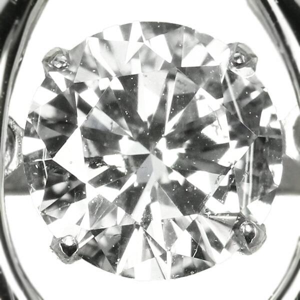 ダンシングストーン ダイヤモンド ネックレス 0.5ct Pt900 Hカラー SI2 エクセレントカット 揺れる ネックレス 馬蹄 クロスフォー 正規品 鑑定書付の画像