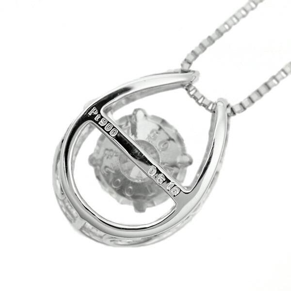 ダンシングストーン ダイヤモンド ネックレス 0.5ct Pt900 Hカラー SI2 エクセレントカット 揺れる ネックレス 馬蹄 クロスフォー 正規品 鑑定書付の画像