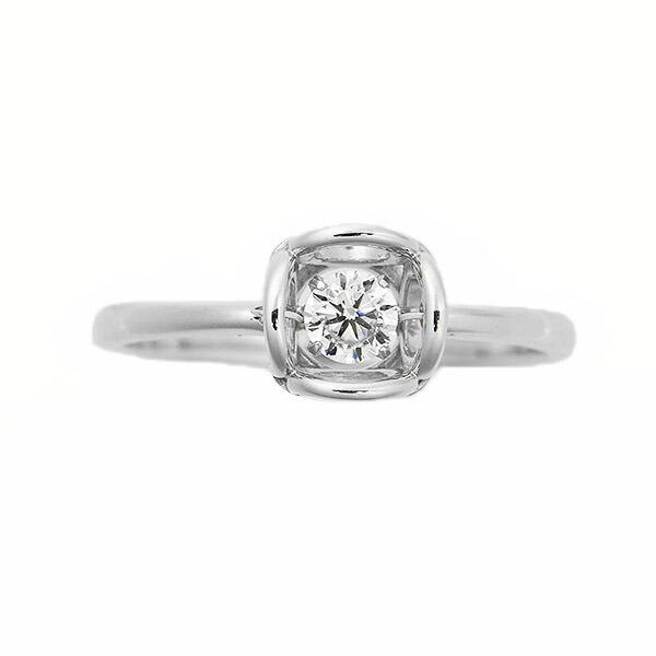 ダンシングストーン ダイヤモンド リング 0.1ct プラチナ Pt900 揺れる リング ダンシングダイヤ クロスフォー 正規品 鑑別書付 保証書付 ギフト プレゼントの画像