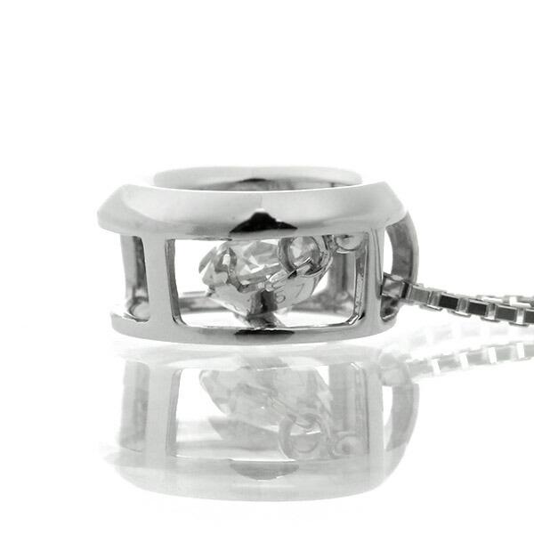 ダンシングストーン ダイヤモンド ネックレス 0.3ct プラチナ Pt900 揺れる ネックレス ダンシングダイヤ サークル クロスフォー 正規品 鑑別書付 保証書付の画像