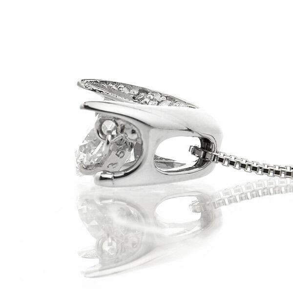 ダンシングストーン ダイヤモンド ネックレス 0.5ct プラチナ Pt900 揺れる ネックレス ダンシングダイヤ V字 逆V字型 クロスフォー 正規品 鑑別書付 保証書付の画像
