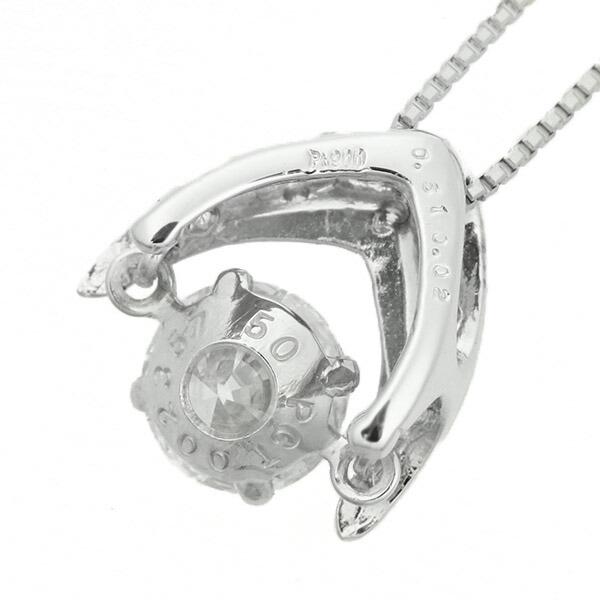 ダンシングストーン ダイヤモンド ネックレス 0.5ct プラチナ Pt900 揺れる ネックレス ダンシングダイヤ V字 逆V字型 クロスフォー 正規品 鑑別書付 保証書付の画像