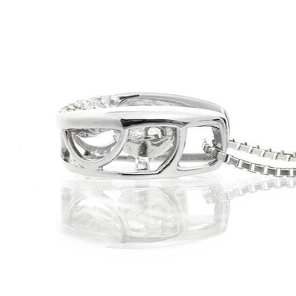 ダンシングストーン ダイヤモンド ネックレス 0.3ct プラチナ Pt900 揺れる ネックレス ダンシングダイヤ 馬蹄 ホースシュー クロスフォー 正規品 鑑別書付の画像