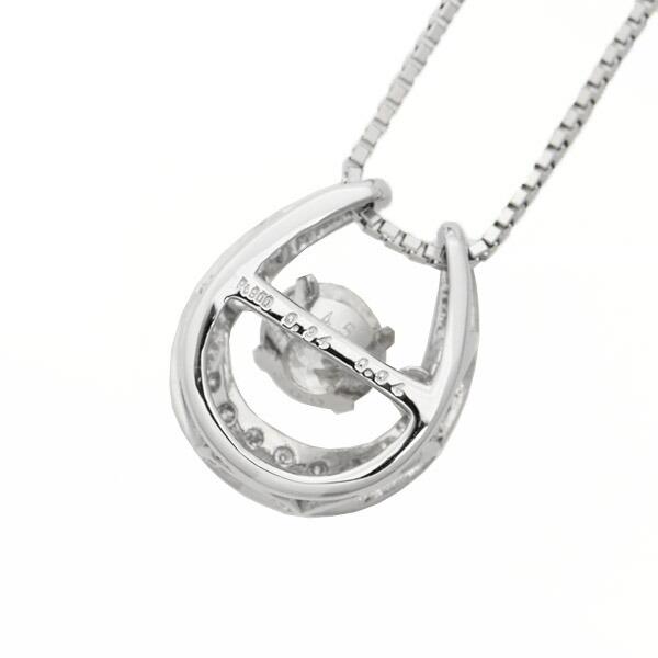 ダンシングストーン ダイヤモンド ネックレス 0.3ct プラチナ Pt900 揺れる ネックレス ダンシングダイヤ 馬蹄 ホースシュー クロスフォー 正規品 鑑別書付の画像