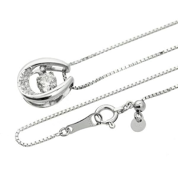 ダンシングストーン ダイヤモンド ネックレス 0.3ct プラチナ Pt900 揺れる ネックレス ダンシングダイヤ 馬蹄 ホースシュー クロスフォー 正規品 鑑別書付の画像