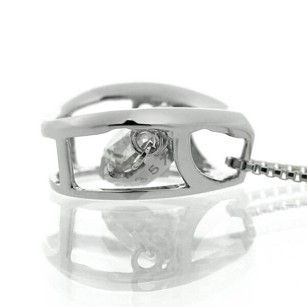 ダンシングストーン ダイヤモンド ネックレス 0.5ct プラチナ Pt900 揺れる ネックレス ダンシングダイヤ しずく しずく型 クロスフォー 正規品 鑑別書付の画像
