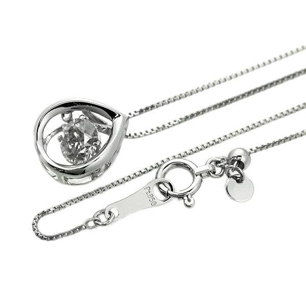 ダンシングストーン ダイヤモンド ネックレス 0.5ct プラチナ Pt900 揺れる ネックレス ダンシングダイヤ しずく しずく型 クロスフォー 正規品 鑑別書付の画像