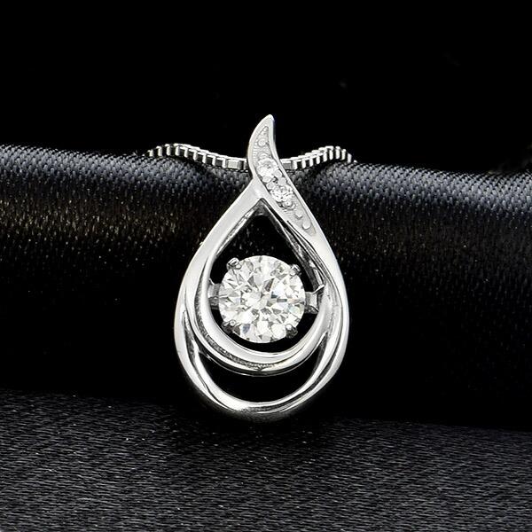 ダンシングストーン ダイヤモンド ネックレス 0.3ct プラチナ Pt900 揺れる ネックレス ダンシングダイヤ クロスフォー 正規品 鑑別書付 保証書付の画像