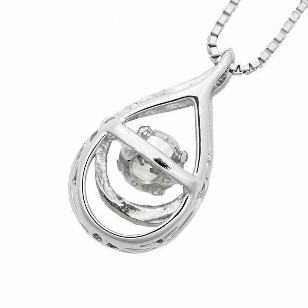 ダンシングストーン ダイヤモンド ネックレス 0.3ct プラチナ Pt900 揺れる ネックレス ダンシングダイヤ クロスフォー 正規品 鑑別書付 保証書付の画像