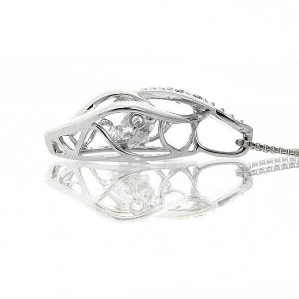 ダンシングストーン ダイヤモンド ネックレス 0.5ct プラチナ Pt900 揺れる ネックレス ダンシングダイヤ クロスフォー 正規品 鑑別書付 保証書付の画像