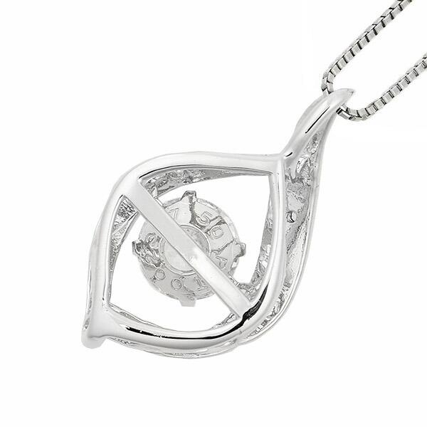 ダンシングストーン ダイヤモンド ネックレス 0.5ct プラチナ Pt900 揺れる ネックレス ダンシングダイヤ クロスフォー 正規品 鑑別書付 保証書付の画像