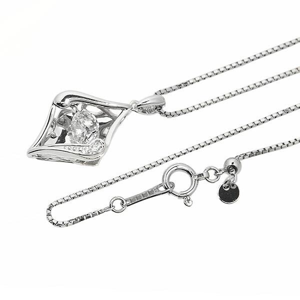 ダンシングストーン ダイヤモンド ネックレス 0.5ct プラチナ Pt900 揺れる ネックレス ダンシングダイヤ クロスフォー 正規品 鑑別書付 保証書付の画像