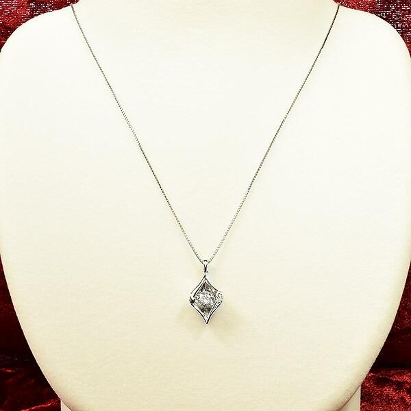 ダンシングストーン ダイヤモンド ネックレス 0.5ct プラチナ Pt900 揺れる ネックレス ダンシングダイヤ クロスフォー 正規品 鑑別書付 保証書付の画像