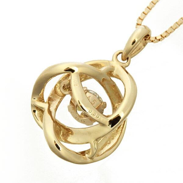 ダンシングストーン ダイヤモンド ネックレス 0.3ct K18 ピンクゴールド 揺れる ネックレス ダンシングダイヤ クロスフォー 正規品 鑑別書付 保証書付の画像