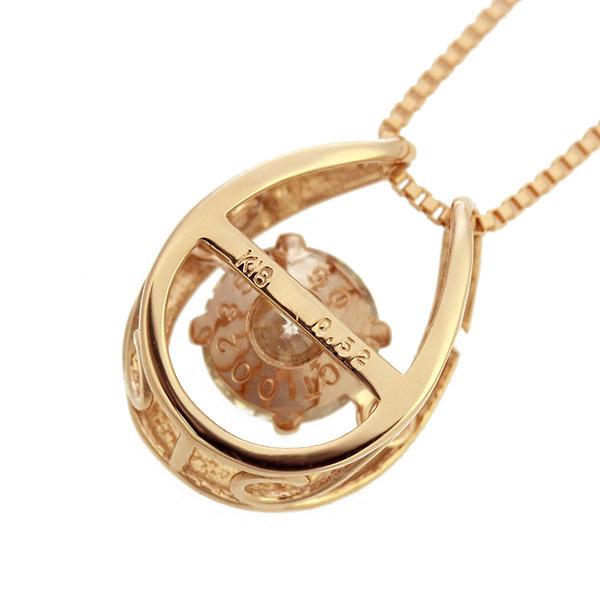 ダンシングストーン ダイヤモンド ネックレス 0.5ct K18 ピンクゴールド 揺れる ネックレス ダンシングダイヤ 馬蹄 ホースシュー クロスフォー 正規品の画像