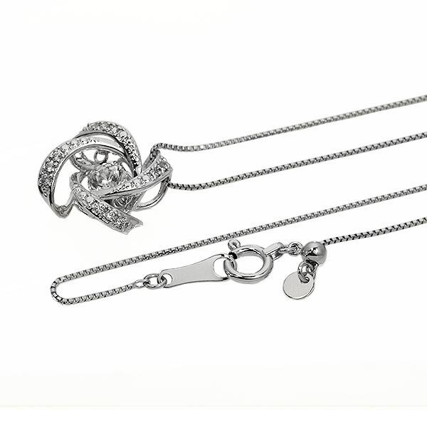 ダンシングストーン ダイヤモンド ネックレス 0.2ct プラチナ Pt900 揺れる ネックレス ダンシングダイヤ クロスフォー 正規品 鑑別書付 保証書付の画像