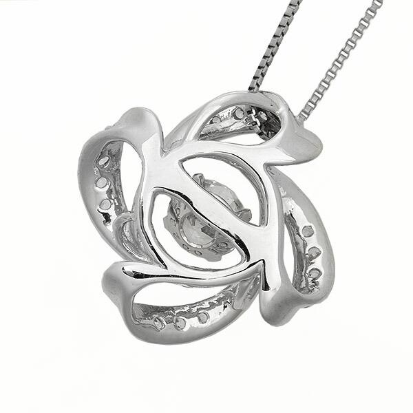 ダンシングストーン ダイヤモンド ネックレス 0.3ct プラチナ Pt900 揺れる ネックレス ダンシングダイヤ クロスフォー 正規品 鑑別書付 保証書付の画像