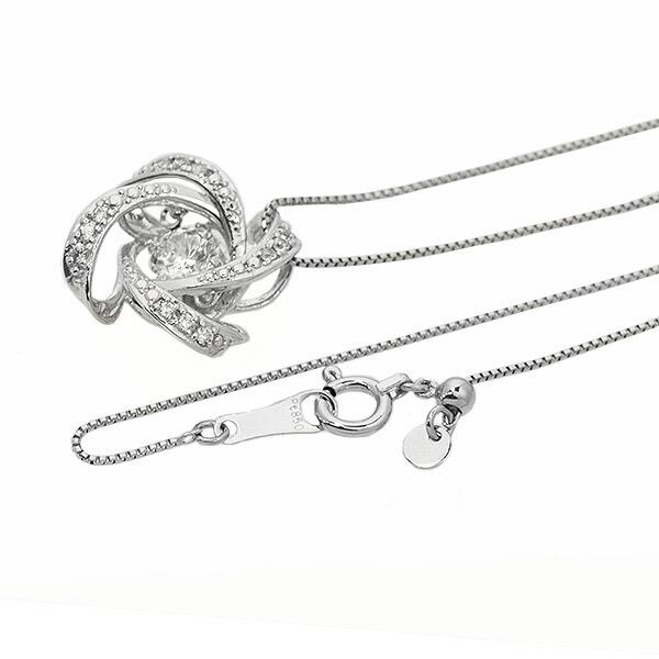 ダンシングストーン ダイヤモンド ネックレス 0.3ct プラチナ Pt900 揺れる ネックレス ダンシングダイヤ クロスフォー 正規品 鑑別書付 保証書付の画像