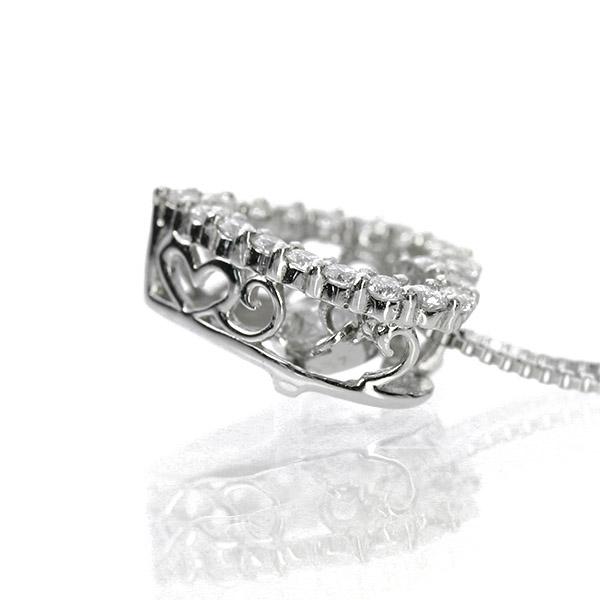 ダンシングストーン ダイヤモンド ネックレス 0.4ct プラチナ Pt900 揺れる ネックレス ダンシングダイヤ ハート クロスフォー 正規品 鑑別書付 保証書付の画像