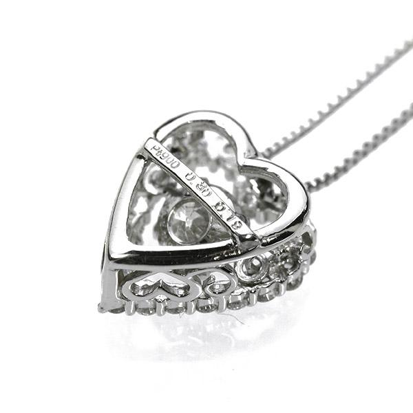ダンシングストーン ダイヤモンド ネックレス 0.4ct プラチナ Pt900 揺れる ネックレス ダンシングダイヤ ハート クロスフォー 正規品 鑑別書付 保証書付の画像