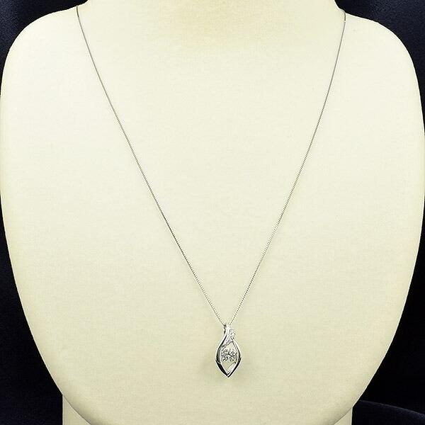 ダンシングストーン ダイヤモンド ネックレス 0.3ct プラチナ Pt900 揺れる ネックレス ダンシングダイヤ クロスフォー 正規品 鑑別書付 保証書付の画像