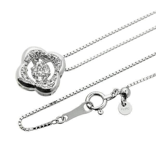 ダンシングストーン ダイヤモンド ネックレス 0.4ct プラチナ Pt900 揺れる ネックレス ダンシングダイヤ クロスフォー 正規品 鑑別書付 保証書付の画像