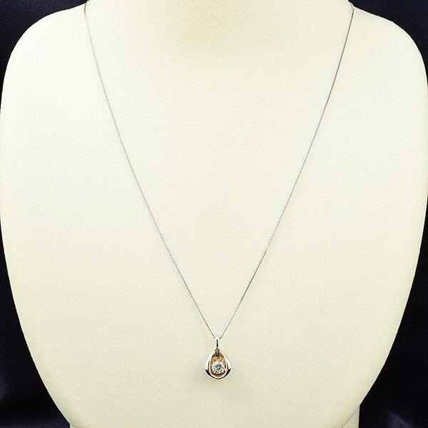 ダンシングストーン ダイヤモンド ネックレス 0.2ct プラチナ K18 ピンクゴールド 揺れる ネックレス ダンシングダイヤ クロスフォー 正規品 鑑別書付の画像