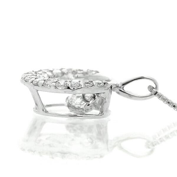 ダンシングストーン ダイヤモンド ネックレス 0.2ct プラチナ Pt900 揺れる ネックレス ダンシングダイヤ クロスフォー 正規品 鑑別書付 保証書付の画像