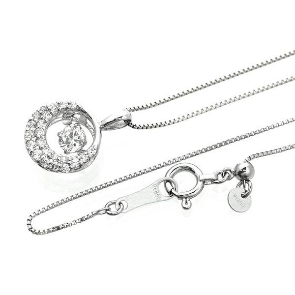 ダンシングストーン ダイヤモンド ネックレス 0.2ct プラチナ Pt900 揺れる ネックレス ダンシングダイヤ クロスフォー 正規品 鑑別書付 保証書付の画像