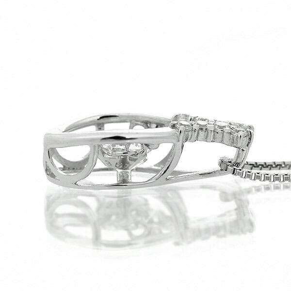 ダンシングストーン ダイヤモンド ネックレス 0.2ct プラチナ Pt900 揺れる ネックレス ダンシングダイヤ クロスフォー 正規品 鑑別書付 保証書付の画像