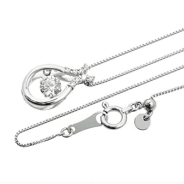 ダンシングストーン ダイヤモンド ネックレス 0.2ct プラチナ Pt900 揺れる ネックレス ダンシングダイヤ クロスフォー 正規品 鑑別書付 保証書付の画像