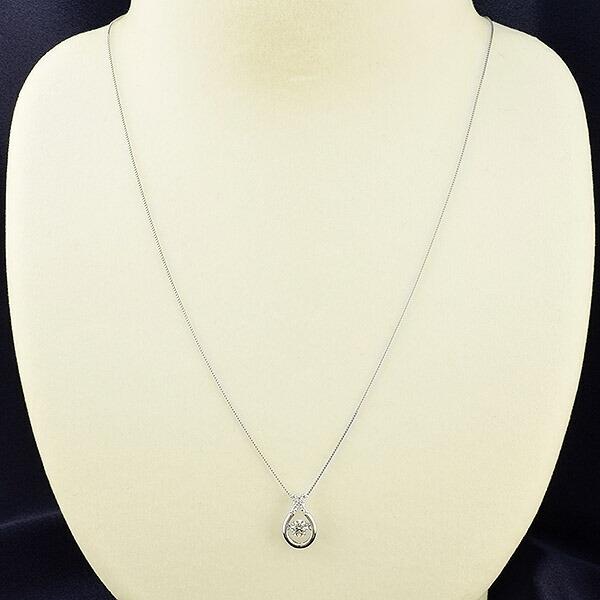 ダンシングストーン ダイヤモンド ネックレス 0.2ct プラチナ Pt900 揺れる ネックレス ダンシングダイヤ クロスフォー 正規品 鑑別書付 保証書付の画像