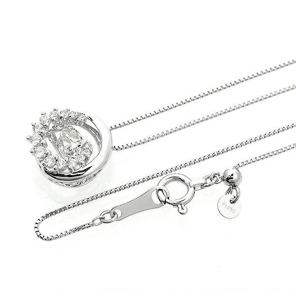 ダンシングストーン ダイヤモンド ネックレス 0.3ct プラチナ Pt900 揺れる ネックレス ダンシングダイヤ クロスフォー 正規品 鑑別書付 保証書付の画像