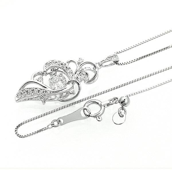 ダンシングストーン ダイヤモンド ネックレス 0.3ct プラチナ Pt900 揺れる ネックレス ダンシングダイヤ クロスフォー 正規品 鑑別書付 保証書付の画像