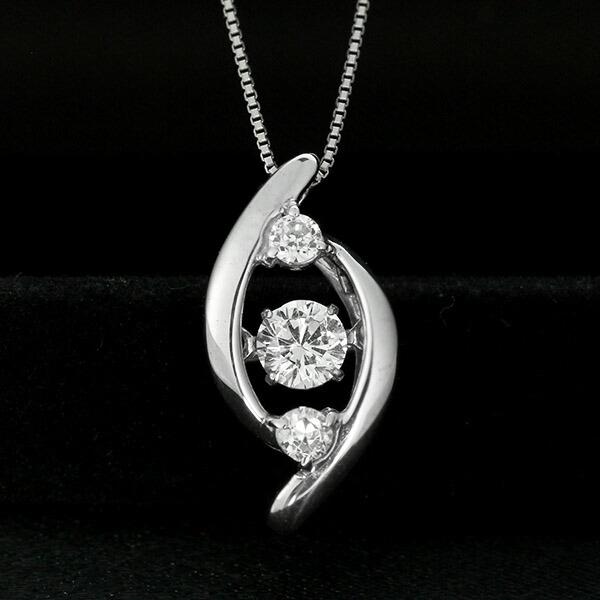 ダンシングストーン ダイヤモンド ネックレス 0.3ct プラチナ Pt900 揺れる ネックレス ダンシングダイヤ クロスフォー 正規品 鑑別書付 保証書付の画像