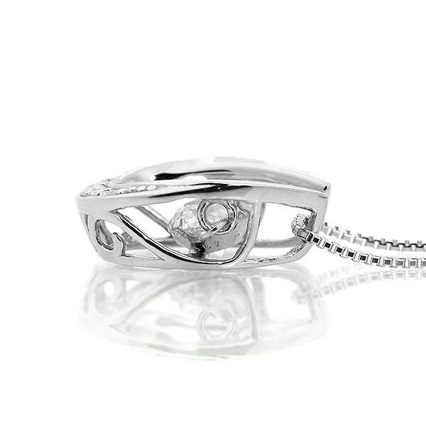 ダンシングストーン ダイヤモンド ネックレス 0.3ct プラチナ Pt900 揺れる ネックレス ダンシングダイヤ 馬蹄 ホースシュー クロスフォー 正規品 鑑別書付の画像