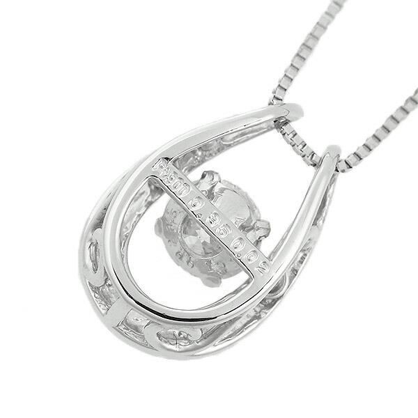 ダンシングストーン ダイヤモンド ネックレス 0.3ct プラチナ Pt900 揺れる ネックレス ダンシングダイヤ 馬蹄 ホースシュー クロスフォー 正規品 鑑別書付の画像