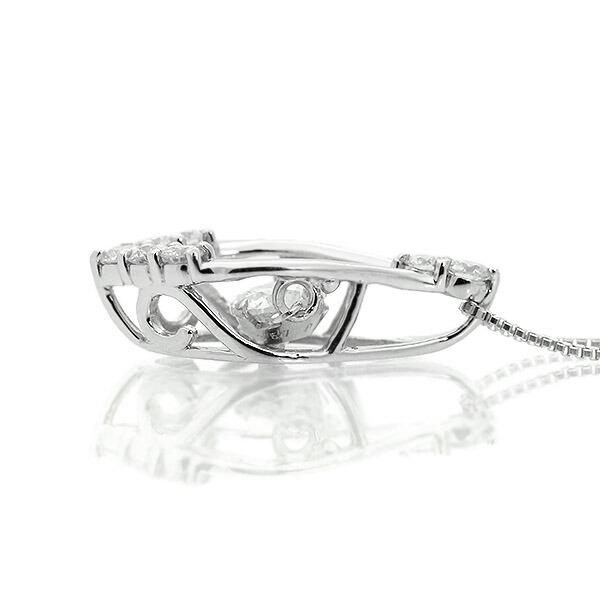 ダンシングストーン ダイヤモンド ネックレス 0.4ct プラチナ Pt900 揺れる ネックレス ダンシングダイヤ クロスフォー 正規品 鑑別書付 保証書付の画像