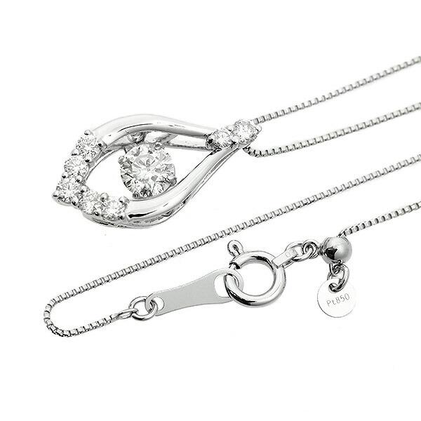 ダンシングストーン ダイヤモンド ネックレス 0.4ct プラチナ Pt900 揺れる ネックレス ダンシングダイヤ クロスフォー 正規品 鑑別書付 保証書付の画像