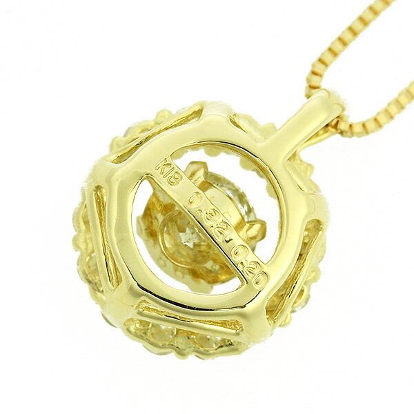 ダンシングストーン ダイヤモンド ネックレス 0.5ct K18 イエローゴールド 揺れる ネックレス ダンシングダイヤ 取り巻き クロスフォー 正規品 鑑別書付の画像