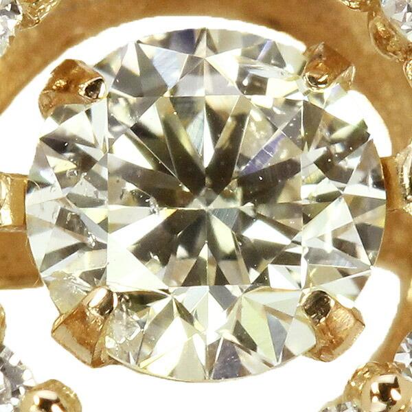 ダンシングストーン ダイヤモンド ネックレス 0.5ct K18 ピンクゴールド 揺れる ネックレス ダンシングダイヤ 取り巻き クロスフォー 正規品 鑑別書付の画像