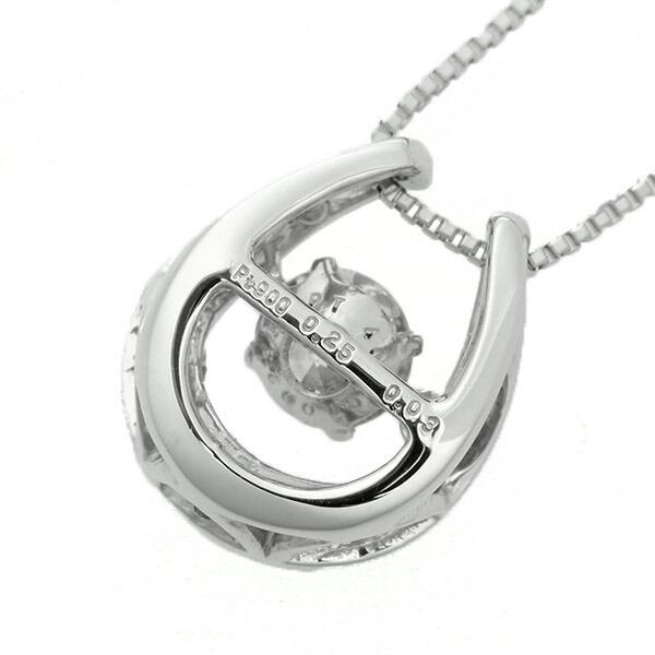 ダンシングストーン ダイヤモンド ネックレス 0.28ct プラチナ Pt900 揺れる ネックレス ダンシングダイヤ 馬蹄 ホースシュー クロスフォー 正規品 鑑別書付の画像