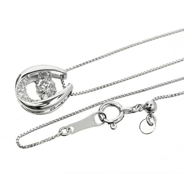 ダンシングストーン ダイヤモンド ネックレス 0.28ct プラチナ Pt900 揺れる ネックレス ダンシングダイヤ 馬蹄 ホースシュー クロスフォー 正規品 鑑別書付の画像