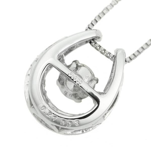 ダンシングストーン ダイヤモンド ネックレス 0.2ct プラチナ Pt900 揺れる ネックレス ダンシングダイヤ 馬蹄 ホースシュー クロスフォー 正規品 鑑別書付の画像